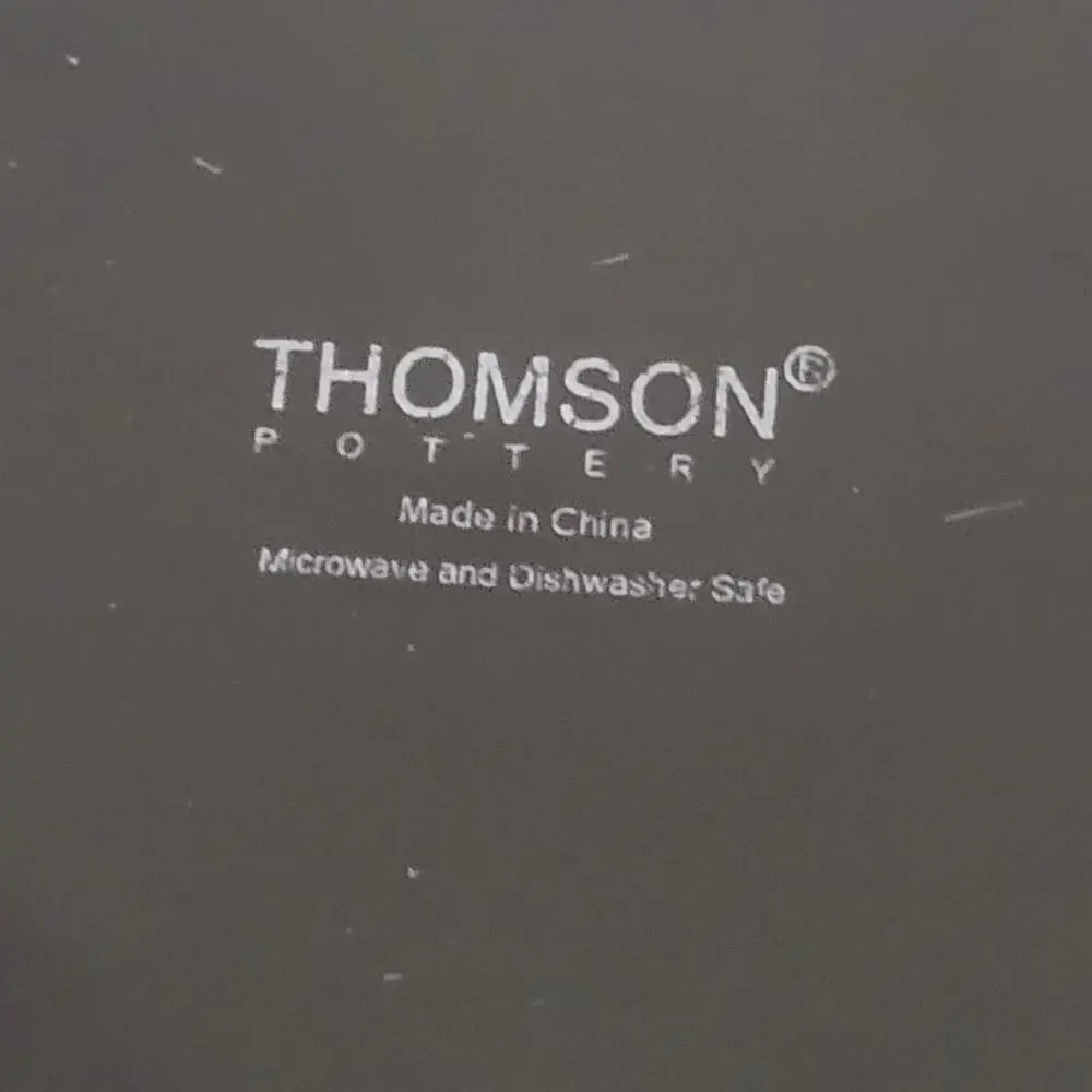 Thomson Pottery‎ Salad Plates Dark Green Inside Black Outside Vintage Set of 3